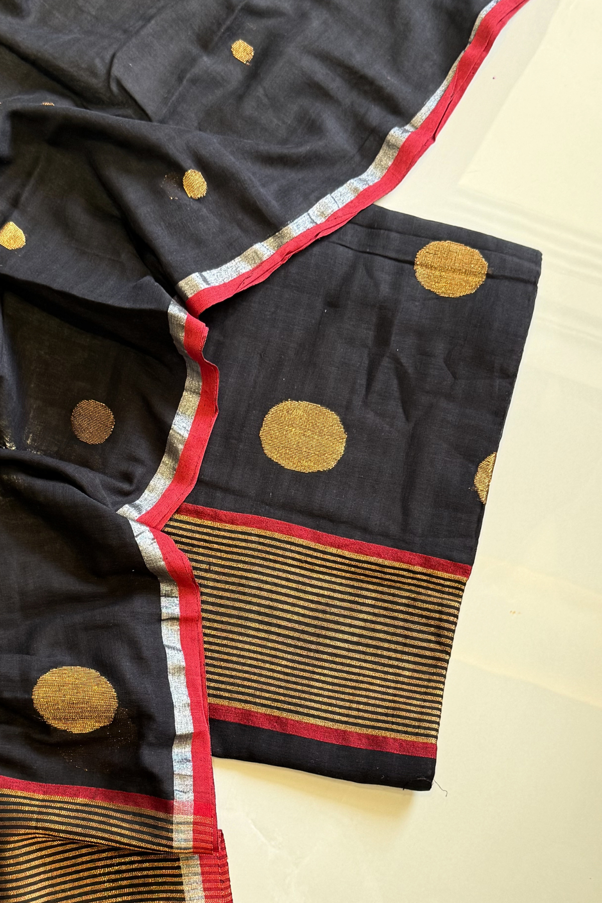 Cotton Jamdani 2 Pc Set  –  Black