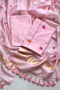 Pure Mul Chanderi With Kadwa Weaving - Light Pink