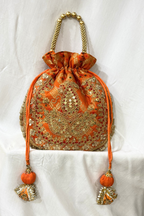 Marodi handwork potli Bag -  Orange Color