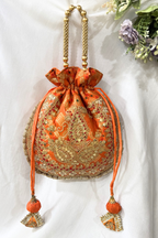 Marodi handwork potli Bag -  Orange Color