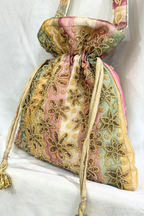 Jaco Pearl Flowers potli Bag - Colorful