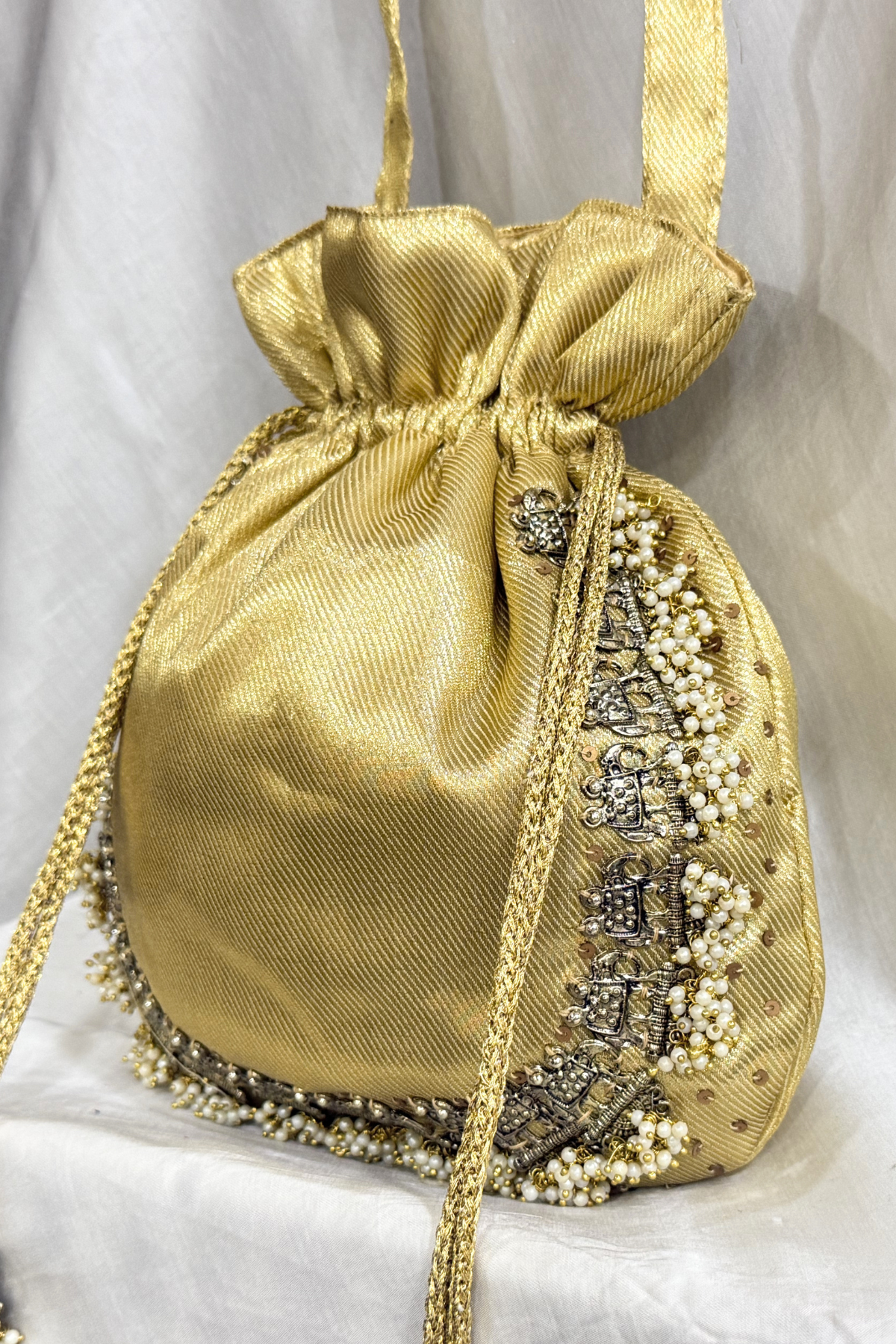 Studs Potli Bag - Golden