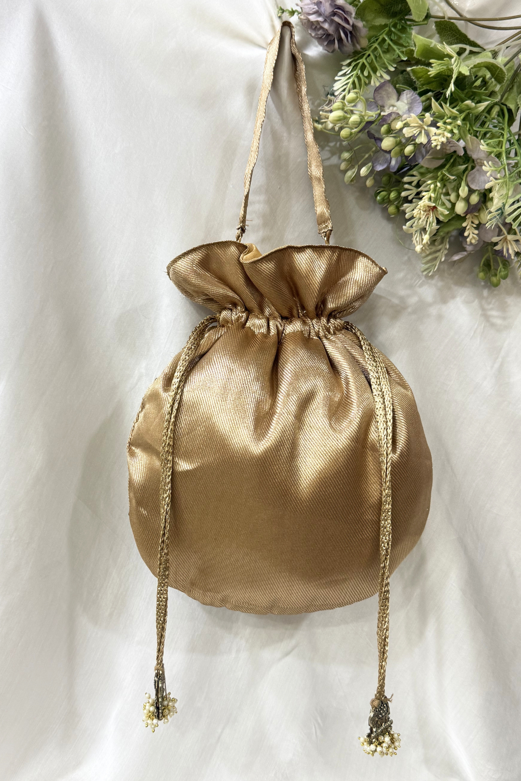 Studs Potli Bag - Bronze Gold