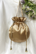 Studs Potli Bag - Bronze Gold