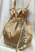 Studs Potli Bag - Bronze Gold