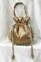 Studs Potli Bag - Bronze Gold