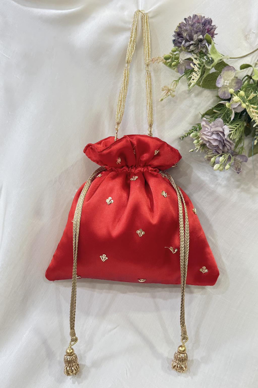 Jardosi Work Potli Bag - Red