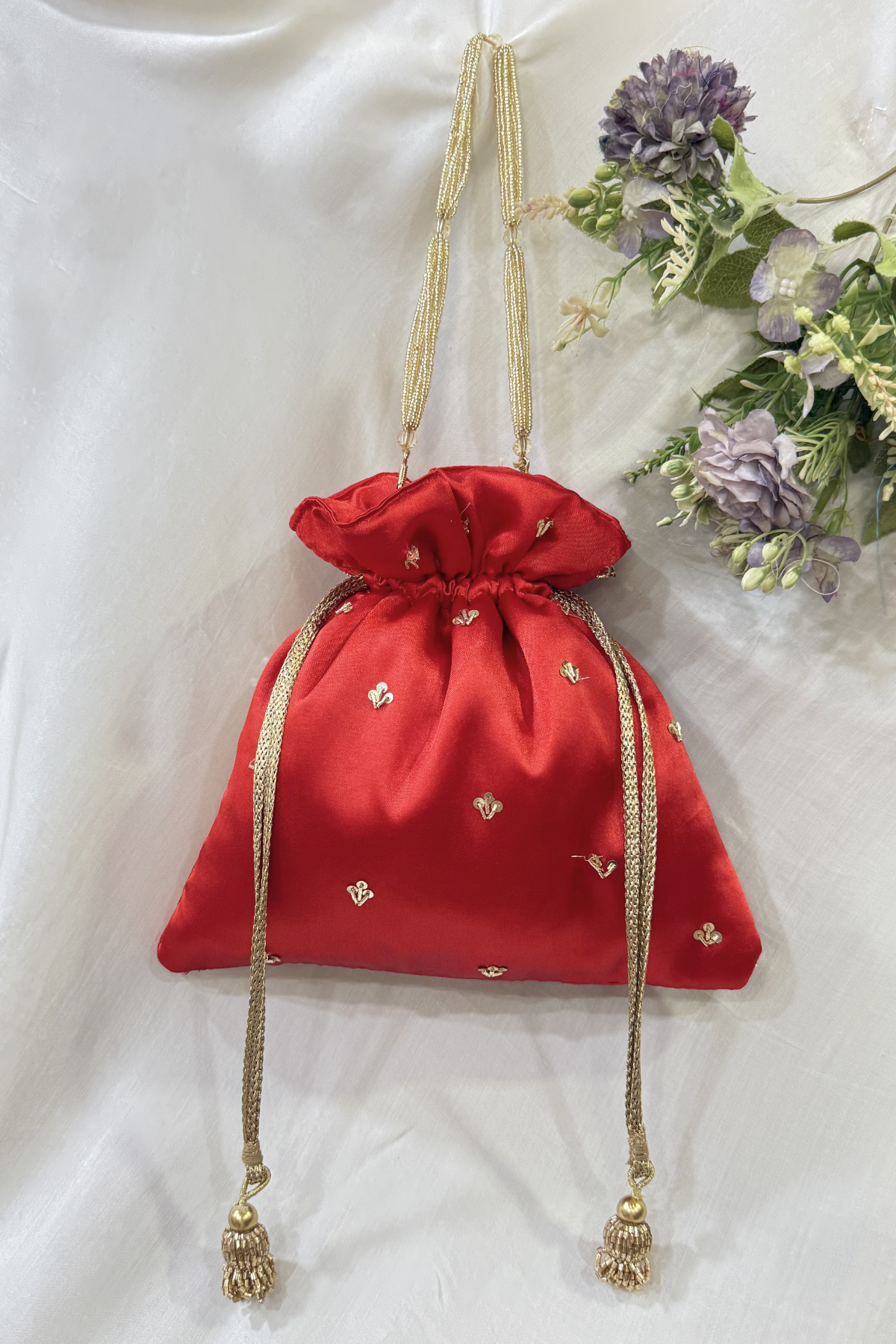 Jardosi Work Potli Bag - Red