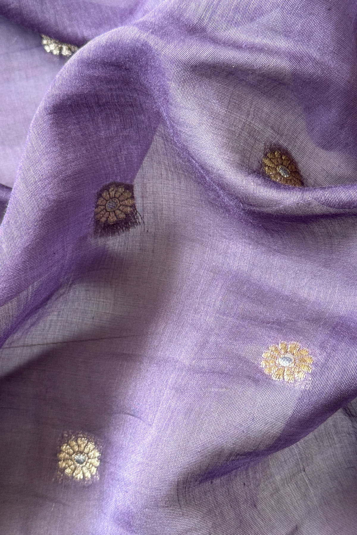 Pure Mul Chanderi Banarasi Weaving Suit Set - Lavender