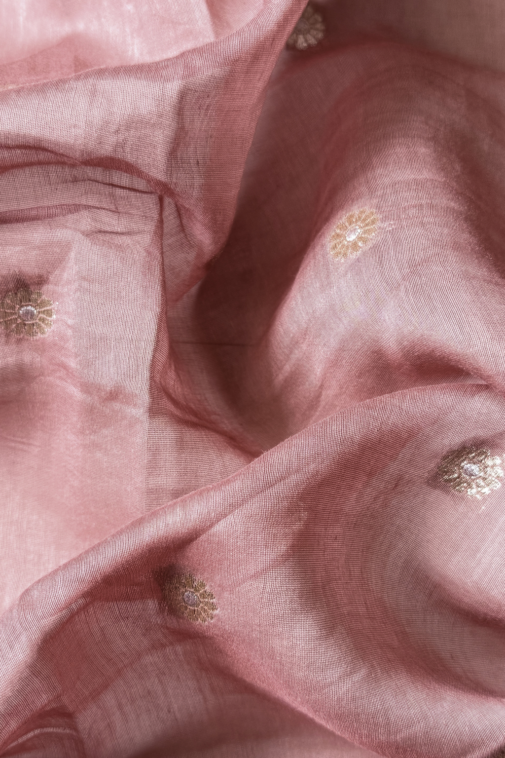 Pure Mul Chanderi Banarasi Weaving Suit Set - Light Onion