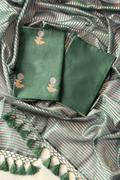 Pure Mul Chanderi With Kadwa Weaving - Green
