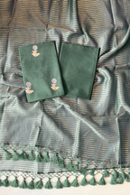 Pure Mul Chanderi With Kadwa Weaving - Green