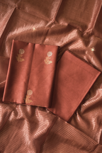Pure Mul Chanderi With Kadwa Weaving - Terracotta