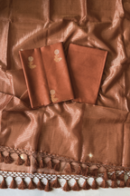 Pure Mul Chanderi With Kadwa Weaving - Terracotta