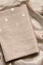 Pure Mul Chanderi Banarasi Weaving Suit Set - Golden Beige