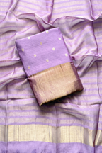 Pure Mul Chanderi Banarasi Weaving Suit Set - Lavender
