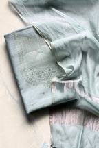 Pure Mul Chanderi Banarasi Weaving Suit Set - Greenish Blue