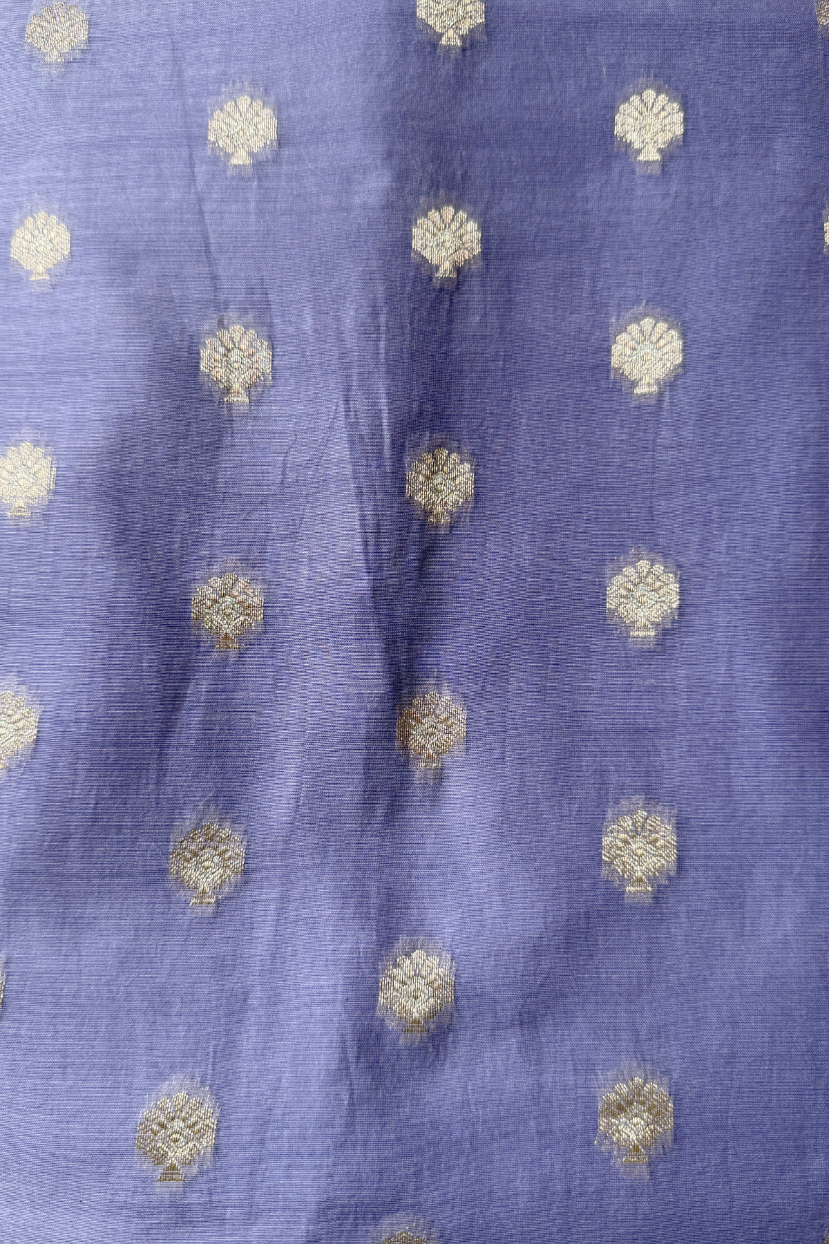 Pure Mul Chanderi Banarasi Weaving Suit Set - Light Blue