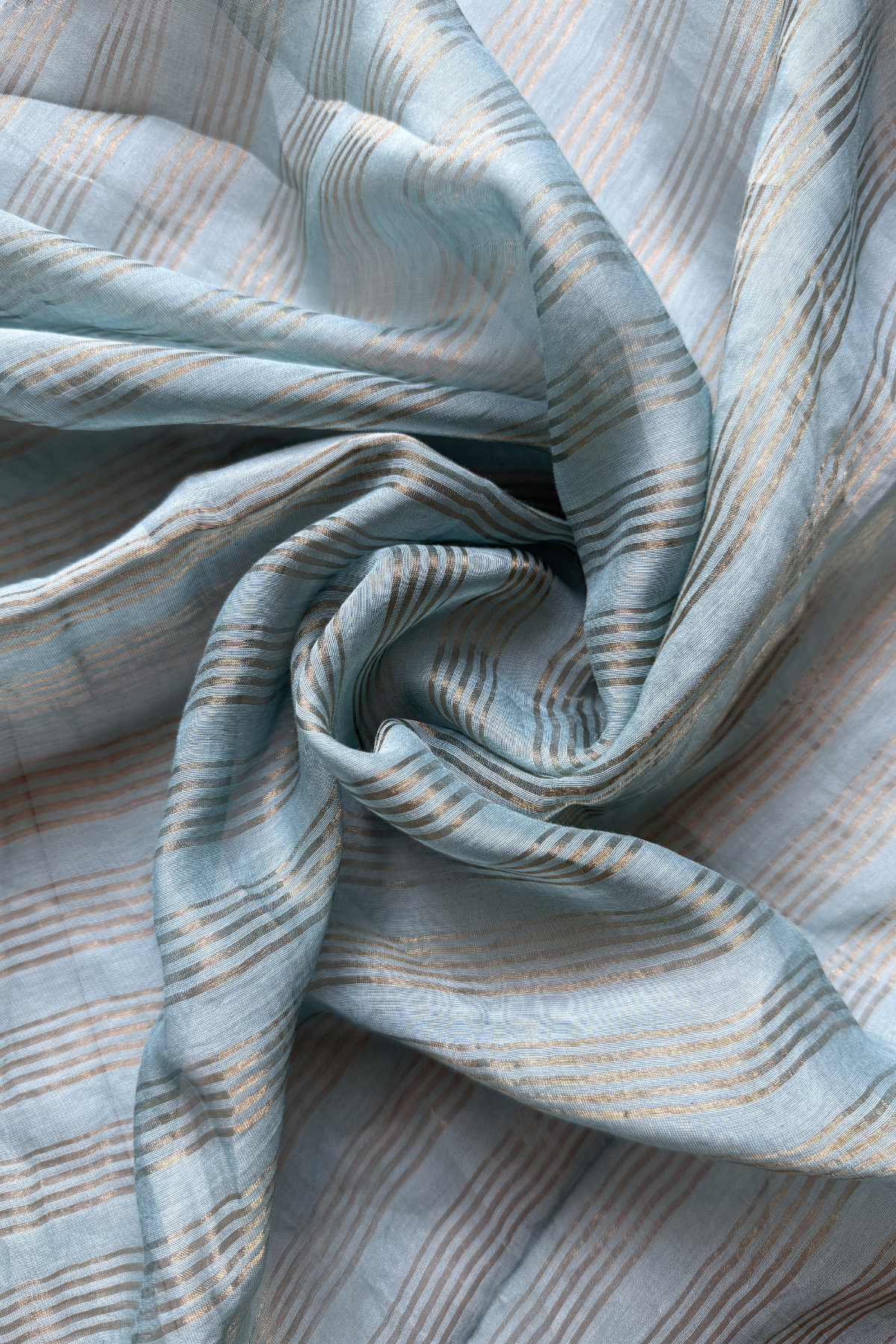 Pure Mul Chanderi Banarasi Weaving Suit Set - Light Blue