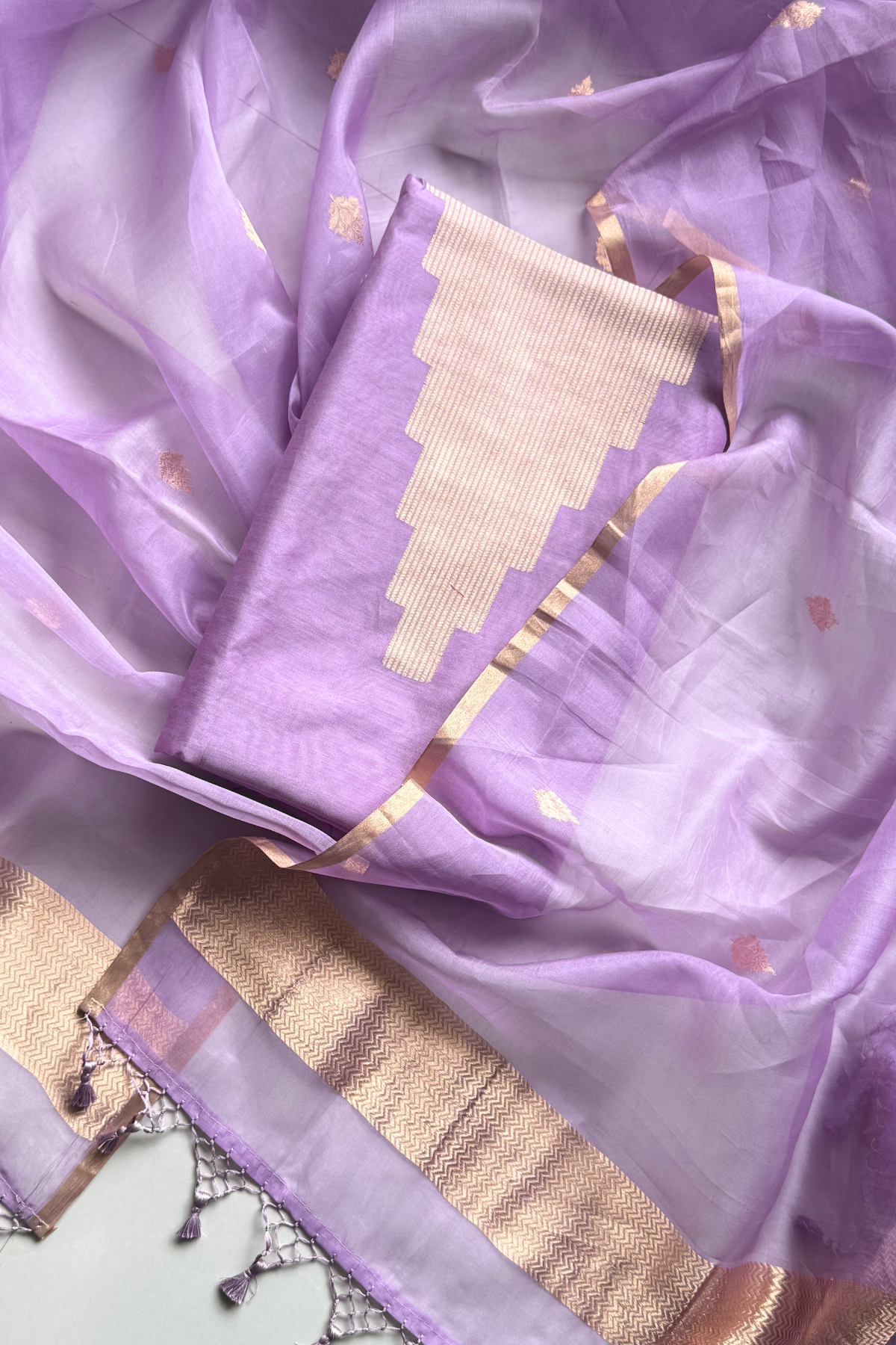 Banarasi Weaving Suit Set - Lavender