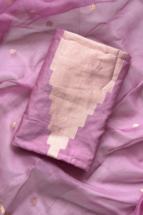 Banarasi Weaving Suit Set - Light Wine Color