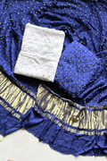 Colorful Bhandhej 3 Piece Unstitched Suit Set - Royal Blue