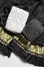 Colorful Bhandhej 3 Piece Unstitched Suit Set - Black