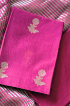 Pure Mul Chanderi With Kadwa Weaving - Pink