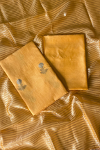 Pure Mul Chanderi With Kadwa Weaving -   Light Orange Yellow