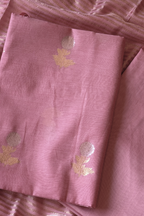 Pure Mul Chanderi With Kadwa Weaving - Onion Color