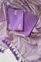 Pure Mul Chanderi With Kadwa Weaving -  Dark Pastel Purple