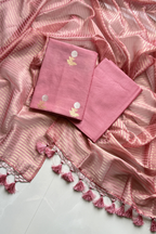 Pure Mul Chanderi With Kadwa Weaving - Onion Color