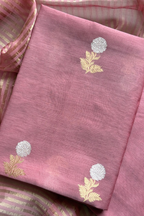 Pure Mul Chanderi With Kadwa Weaving - Onion Color