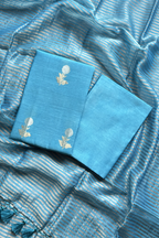 Pure Mul Chanderi With Kadwa Weaving -  Sky blue color