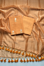 Pure Mul Chanderi With Kadwa Weaving -  Orange