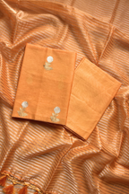Pure Mul Chanderi With Kadwa Weaving -  Orange
