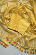 Pure Mul Chanderi With Kadwa Weaving - Yellow