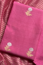 Pure Mul Chanderi With Kadwa Weaving - magenta Pink