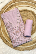 Embroiderd Mul Chanderi 2 pc Suit Suit - Light pink