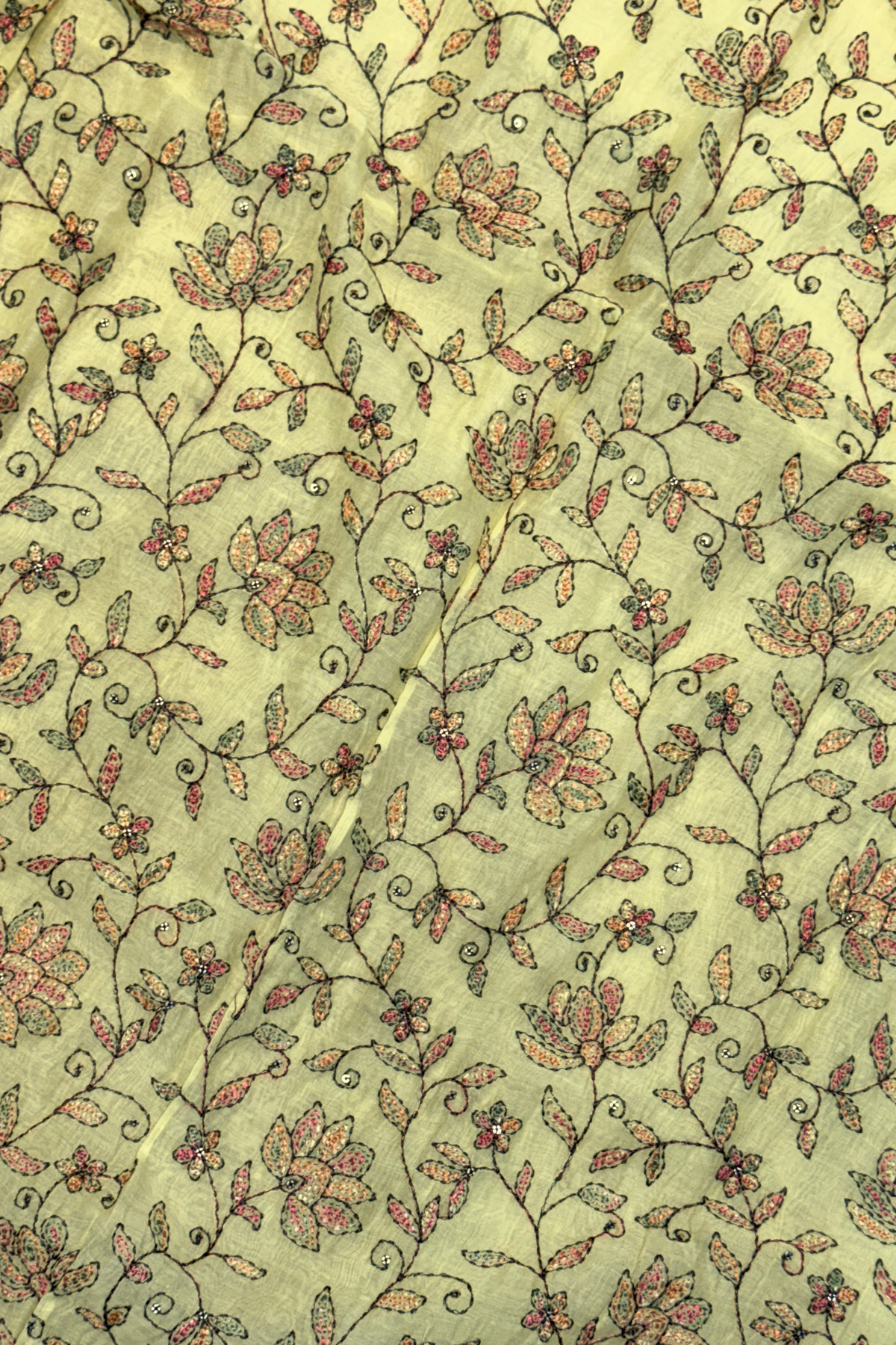 Embroiderd Mul Chanderi 2 pc Suit Suit - Lemon Yellow