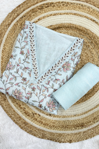 Embroiderd Mul Chanderi 2 pc Suit Suit - Light Blue