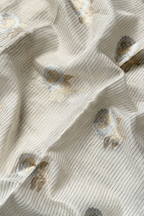 Chanderi Tissue Silk With Banarasi Weaving - 3 Piece set - Off-White