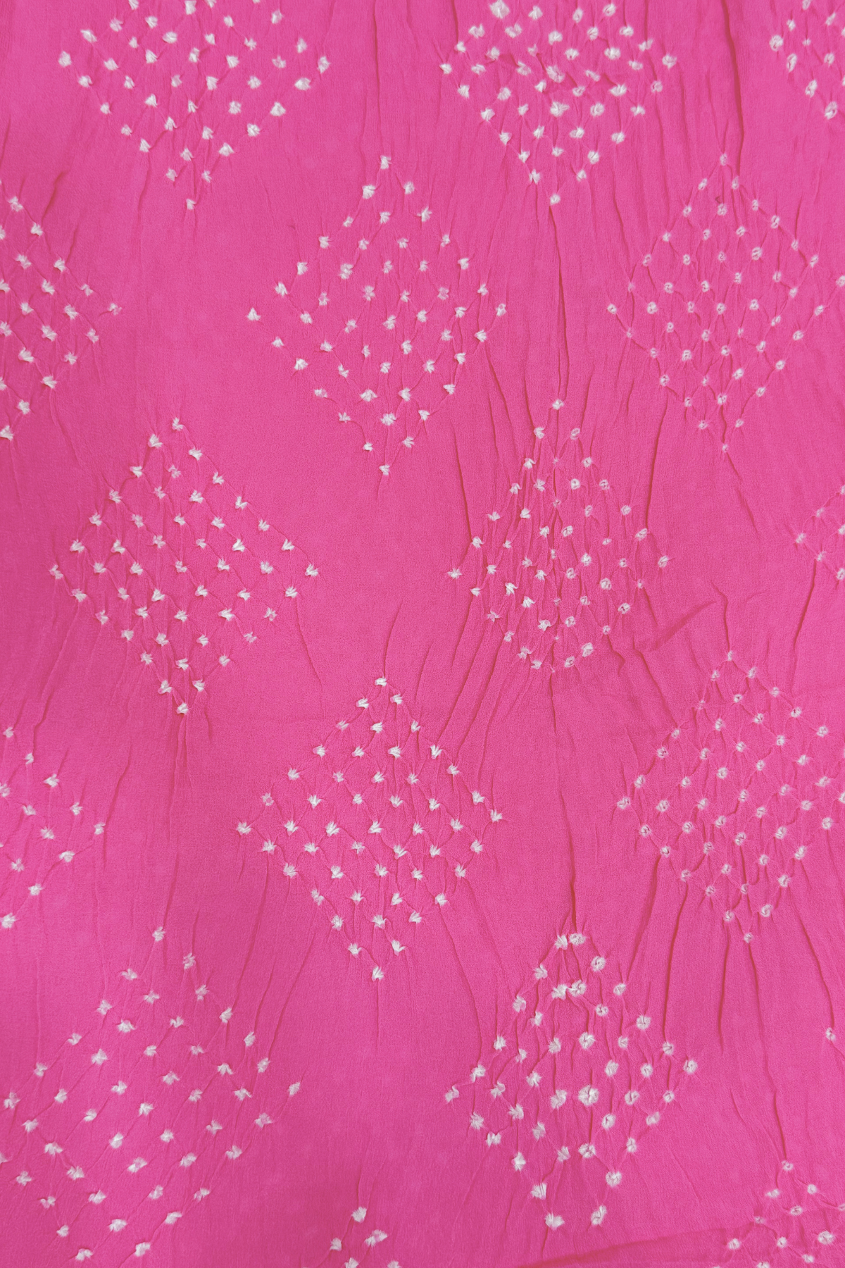 Lucknowi style thread work with bandhej - Neon Pink