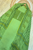 Pure Cotton Mirror Work 3 Piece Unstitched Suit Set - Light Green