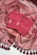 Pure Mul Chanderi With Kadwa Weaving - Maroon