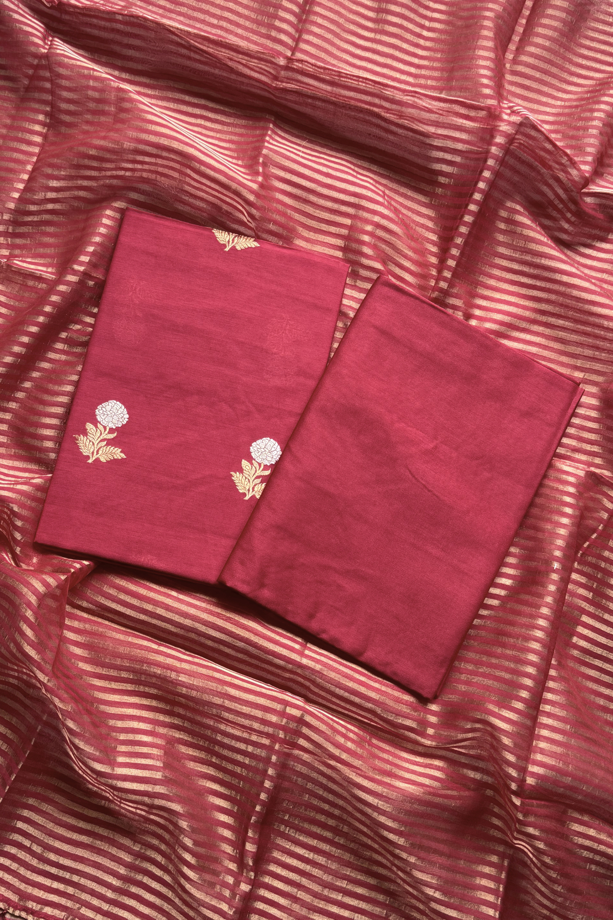 Pure Mul Chanderi With Kadwa Weaving - Maroon