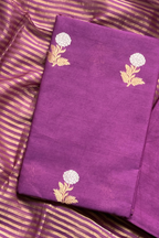 Pure Mul Chanderi With Kadwa Weaving -  Magenta Purple
