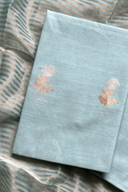 Pure Mul Chanderi With Kadwa Weaving -  light sage blue