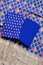 Pure khaddi georgette meenakari bandhej - Navy Blue