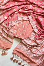 Pure banarasi munga silk - Salmon Orange